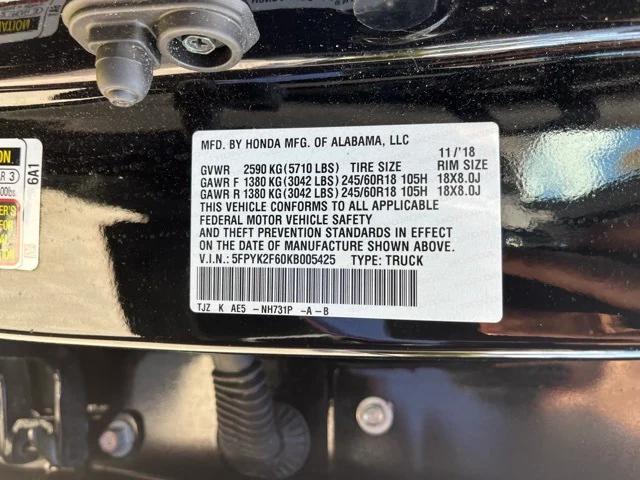 used 2019 Honda Ridgeline car, priced at $20,500