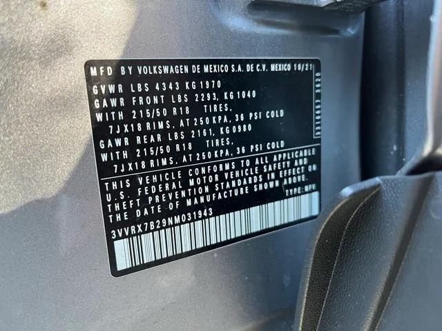 used 2022 Volkswagen Taos car, priced at $17,486