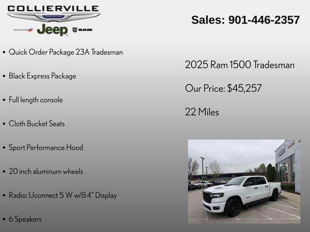 new 2025 Ram 1500 car, priced at $47,257