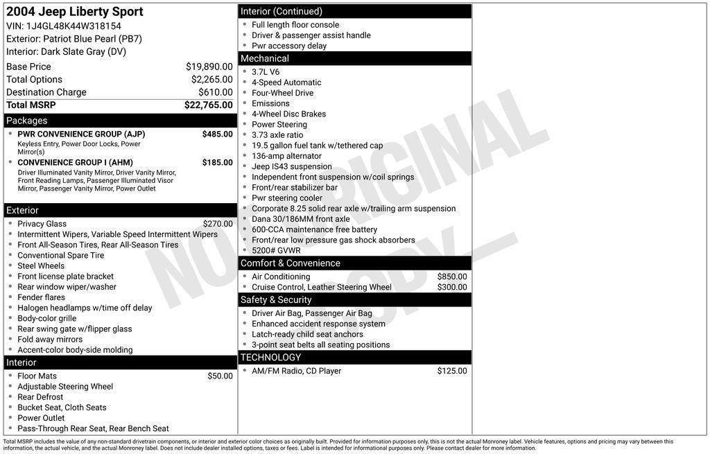 used 2004 Jeep Liberty car, priced at $6,099
