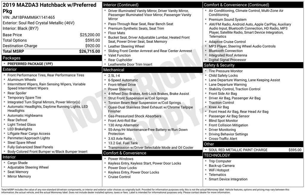 used 2019 Mazda Mazda3 car, priced at $18,199