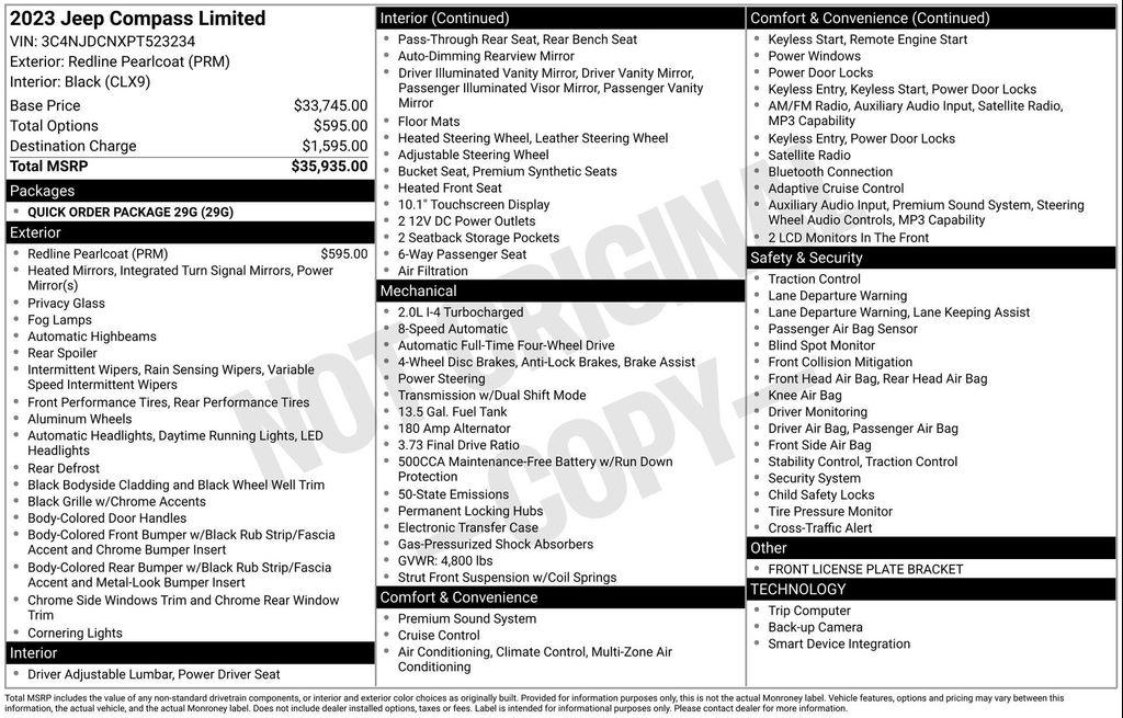 used 2023 Jeep Compass car, priced at $20,677
