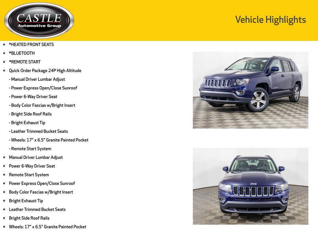 used 2016 Jeep Compass car, priced at $7,477