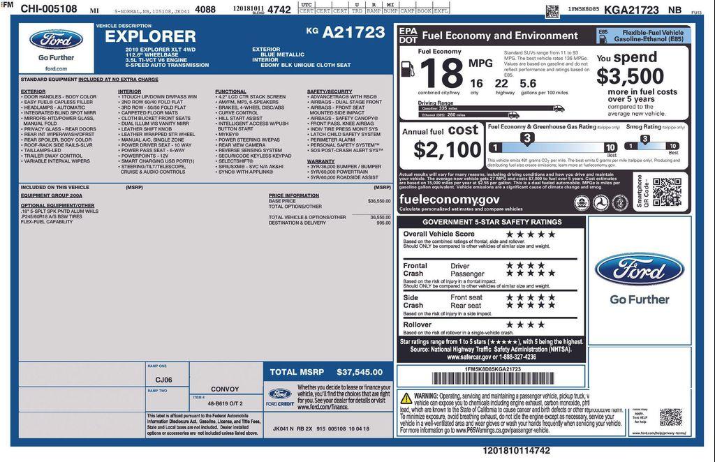 used 2019 Ford Explorer car, priced at $20,277