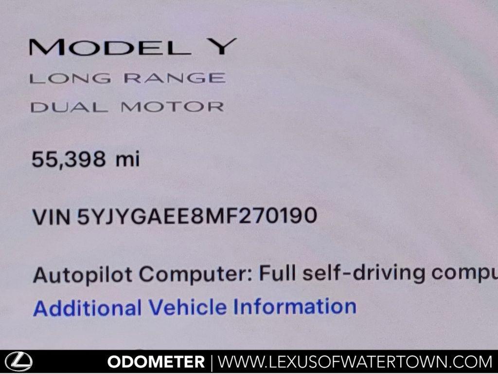 used 2021 Tesla Model Y car, priced at $27,455