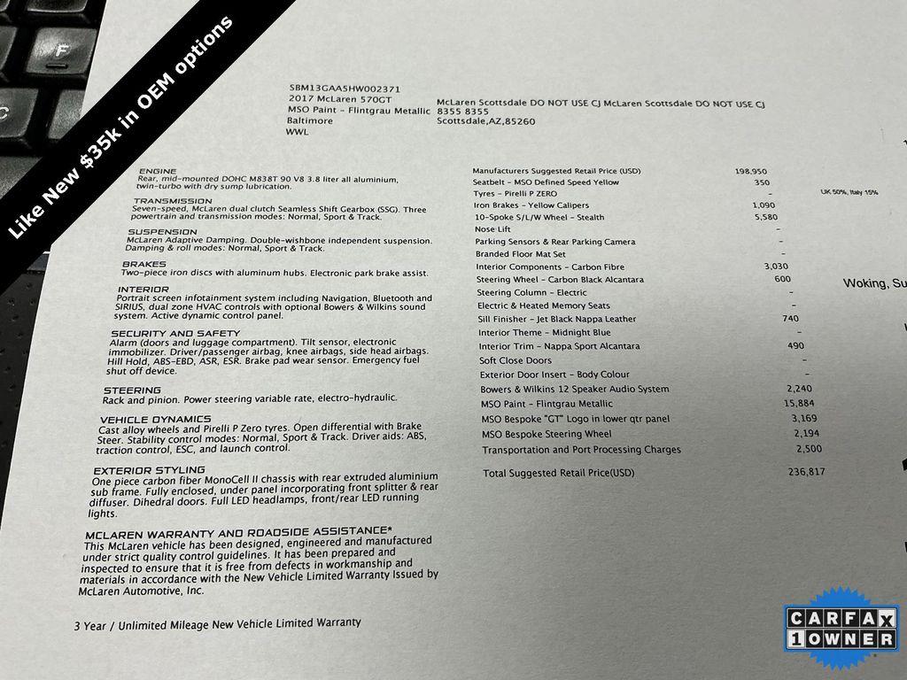 used 2017 McLaren 570GT car, priced at $148,712