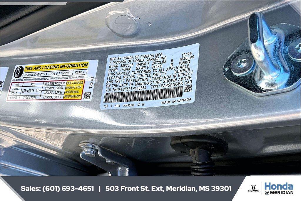 new 2026 Honda Civic car, priced at $26,541