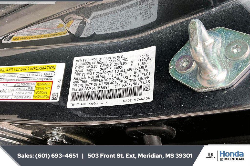 new 2026 Honda Civic car, priced at $26,540