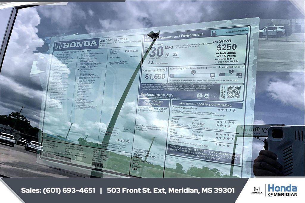 new 2026 Honda CR-V car, priced at $33,150
