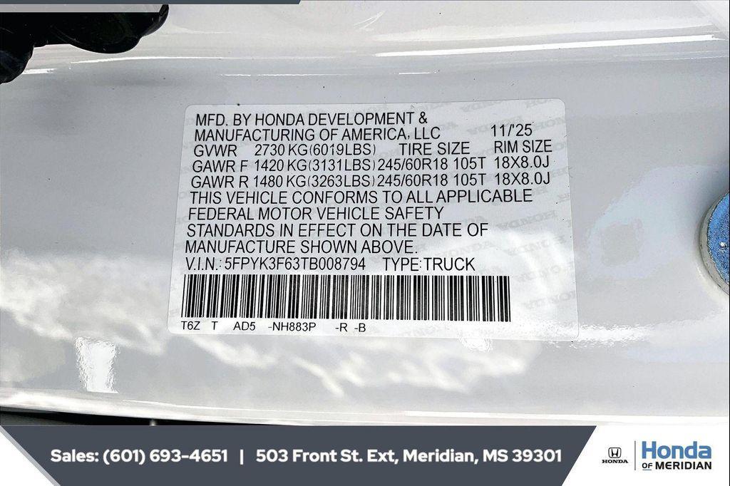 new 2026 Honda Ridgeline car, priced at $44,877