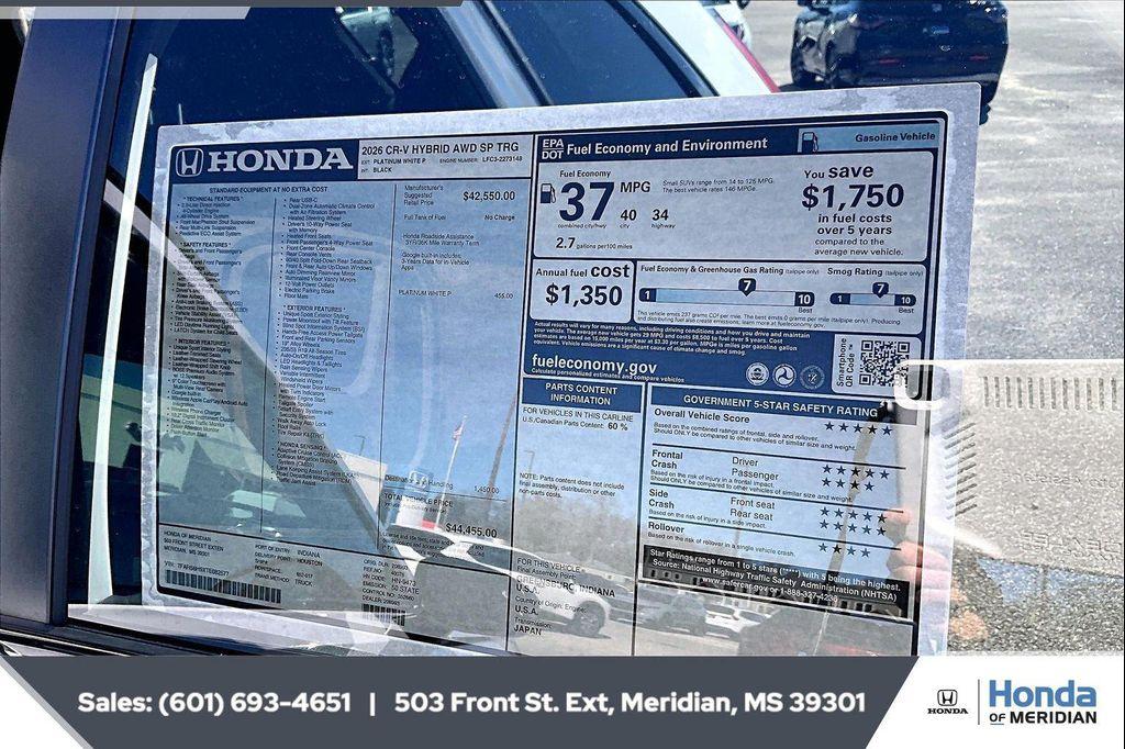 new 2026 Honda CR-V Hybrid car, priced at $41,418