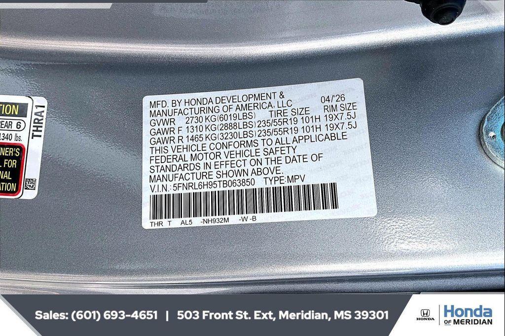 new 2026 Honda Odyssey car, priced at $52,785