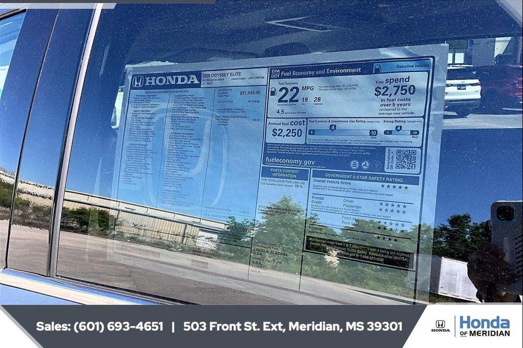 new 2026 Honda Odyssey car, priced at $52,785