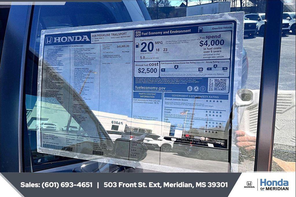 new 2026 Honda Ridgeline car, priced at $47,945