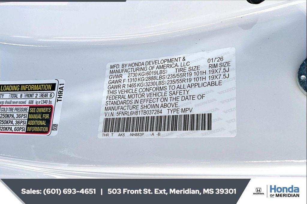 new 2026 Honda Odyssey car, priced at $46,533