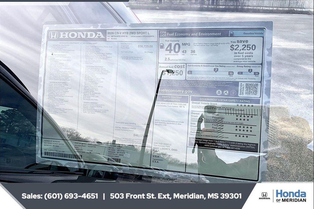 new 2026 Honda CR-V Hybrid car, priced at $38,161