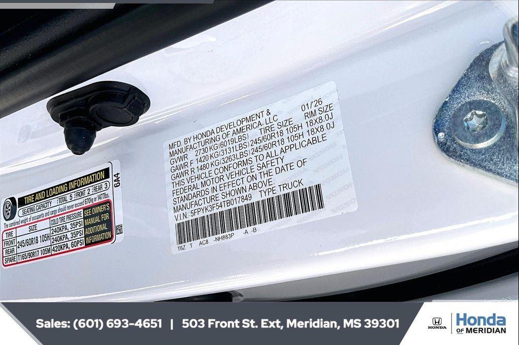 new 2026 Honda Ridgeline car, priced at $42,495