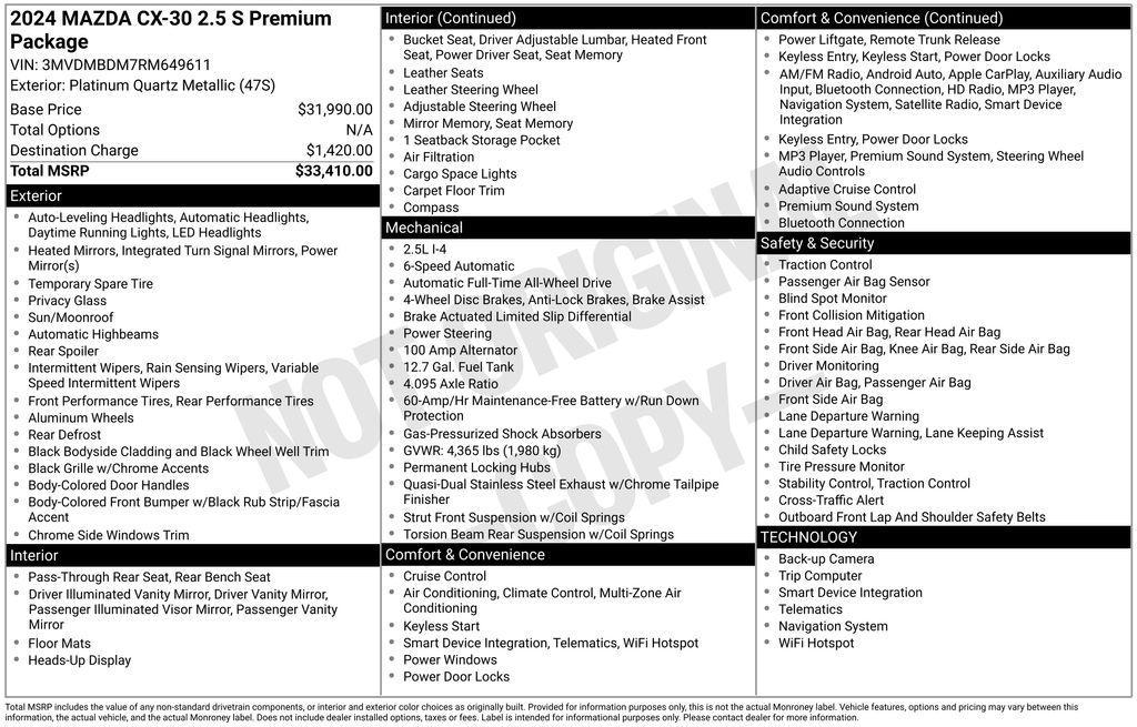 used 2024 Mazda CX-30 car, priced at $22,950