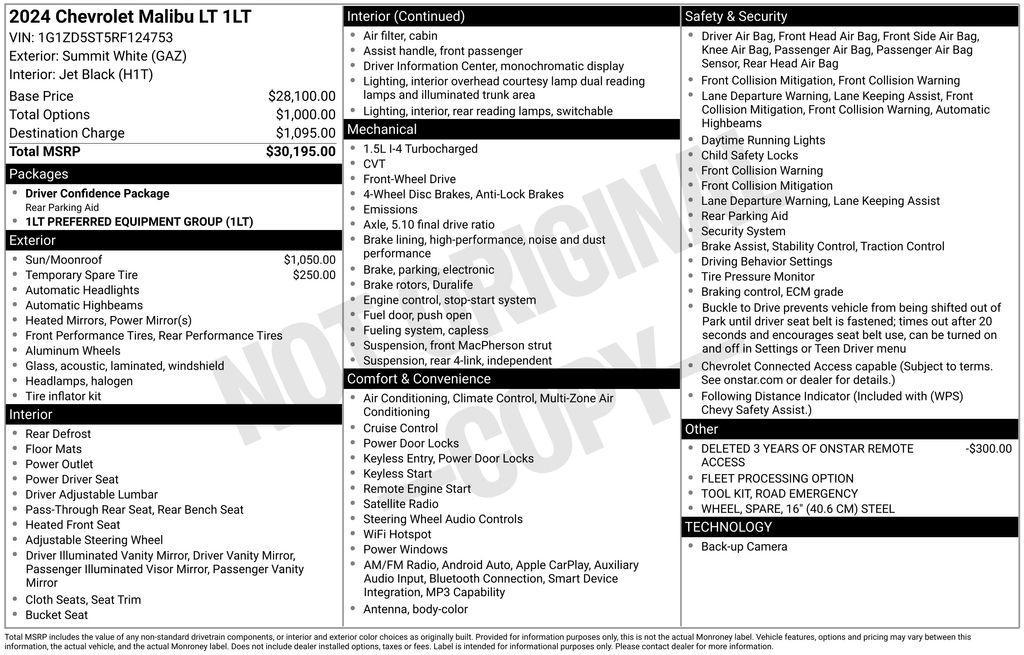 used 2024 Chevrolet Malibu car, priced at $19,549