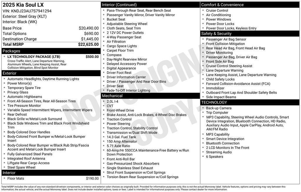 used 2025 Kia Soul car, priced at $18,449