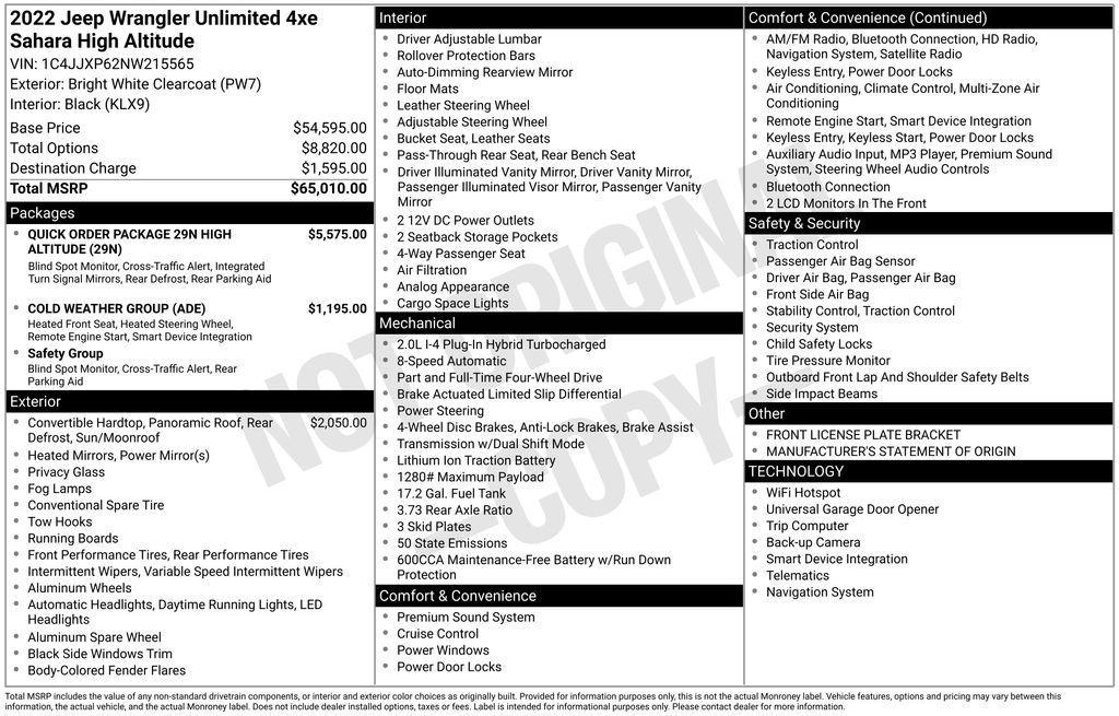 used 2022 Jeep Wrangler Unlimited 4xe car, priced at $29,490