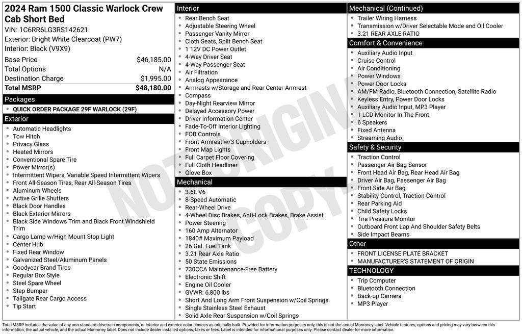 used 2024 Ram 1500 Classic car, priced at $29,175