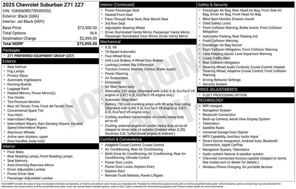 used 2025 Chevrolet Suburban car, priced at $65,749