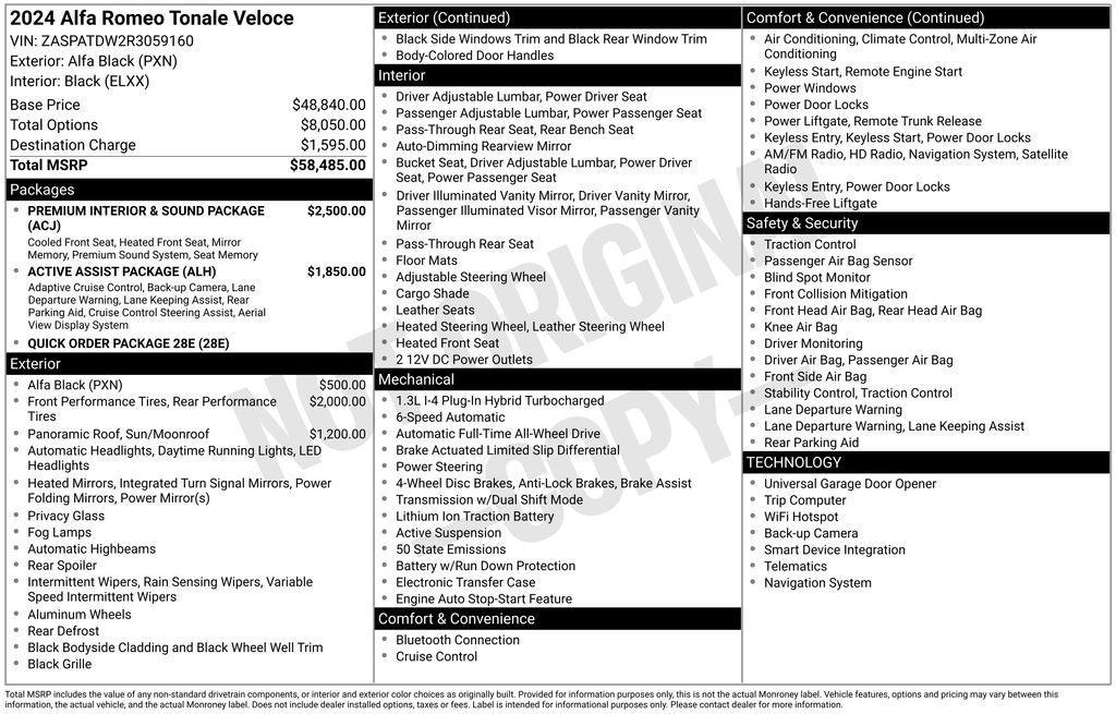 used 2024 Alfa Romeo Tonale car, priced at $27,950