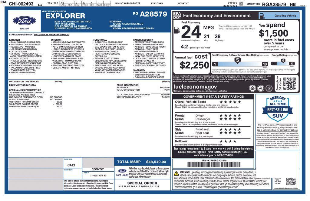 used 2024 Ford Explorer car, priced at $26,490