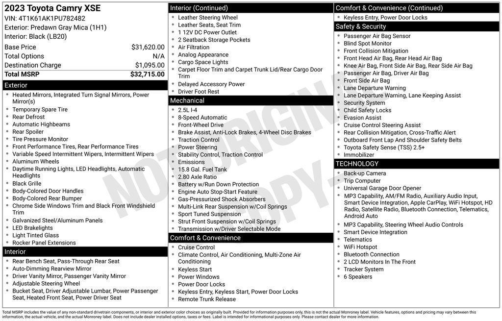 used 2023 Toyota Camry car, priced at $26,074