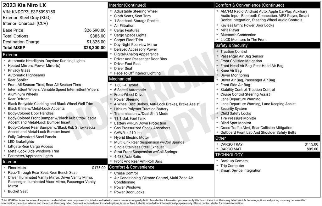 used 2023 Kia Niro car, priced at $19,750