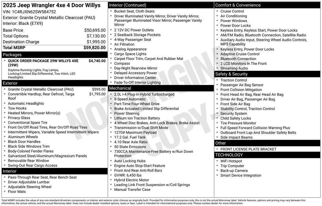 used 2025 Jeep Wrangler 4xe car, priced at $29,289