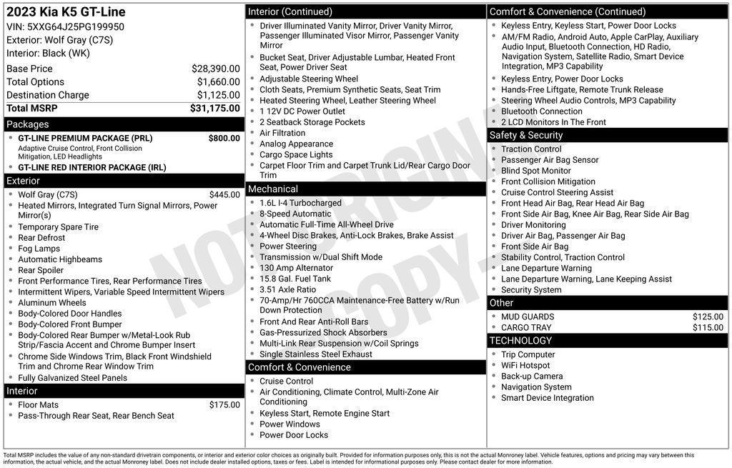 used 2023 Kia K5 car, priced at $29,174