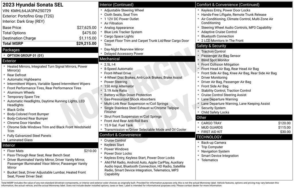 used 2023 Hyundai Sonata car, priced at $18,490