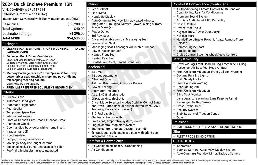 used 2024 Buick Enclave car, priced at $26,450