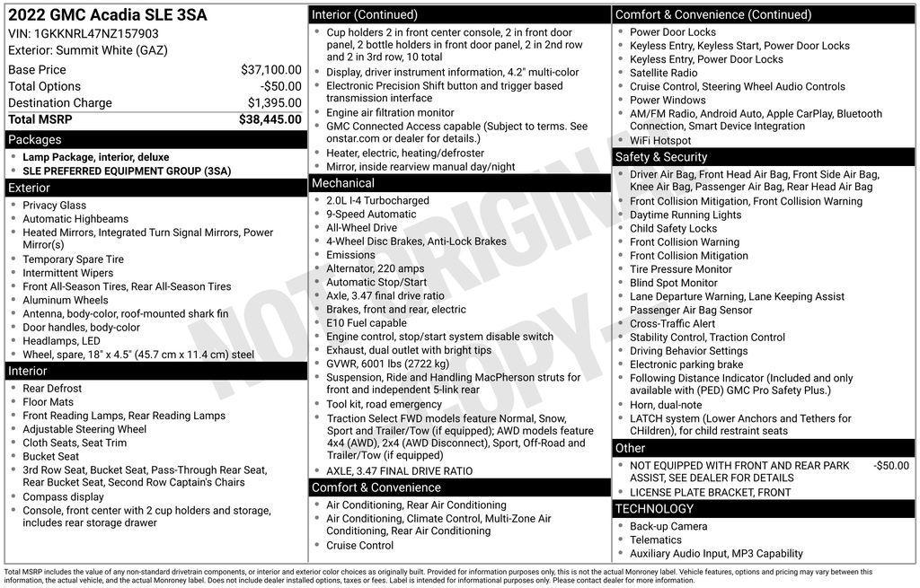 used 2022 GMC Acadia car, priced at $25,350