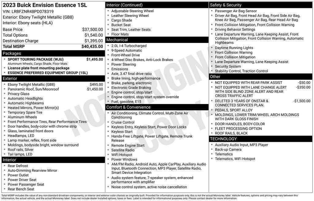 used 2023 Buick Envision car, priced at $22,075