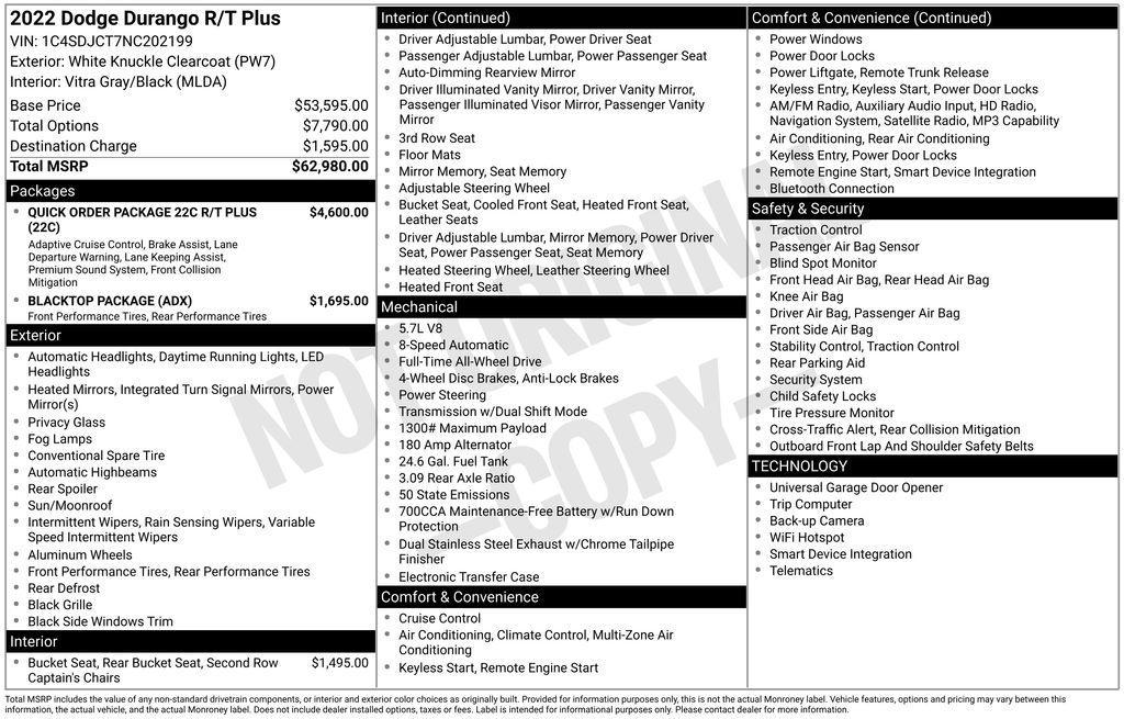 used 2022 Dodge Durango car, priced at $33,590