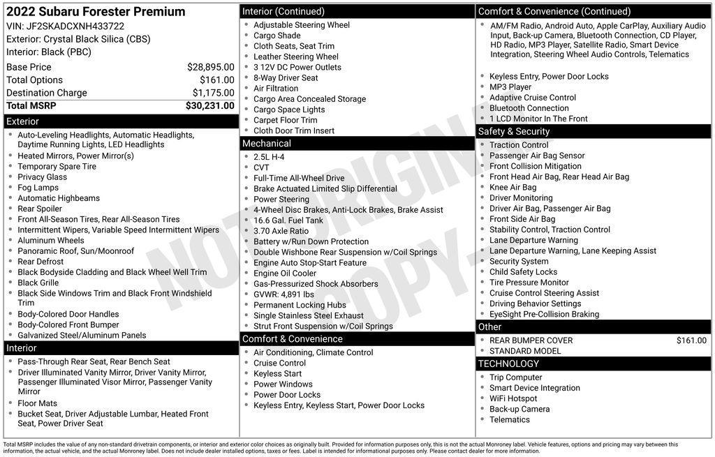 used 2022 Subaru Forester car, priced at $27,175