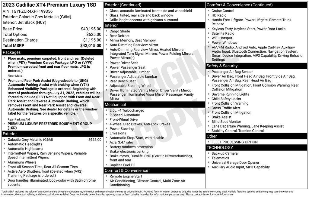 used 2023 Cadillac XT4 car, priced at $22,950