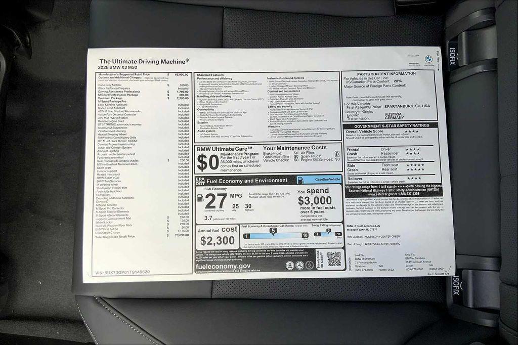 new 2026 BMW X3 car, priced at $73,690