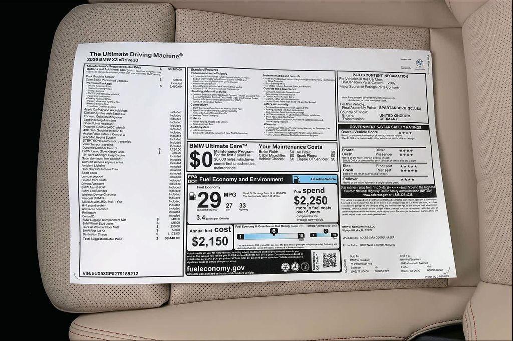 new 2026 BMW X3 car, priced at $58,440