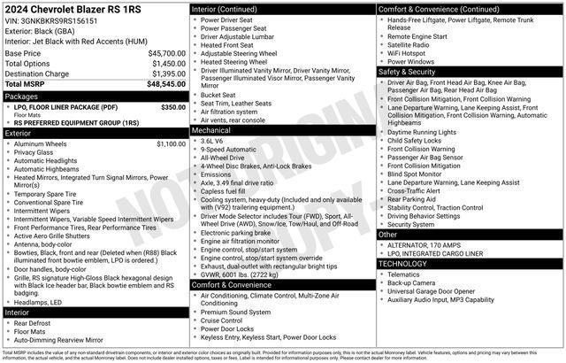 used 2024 Chevrolet Blazer car, priced at $33,933