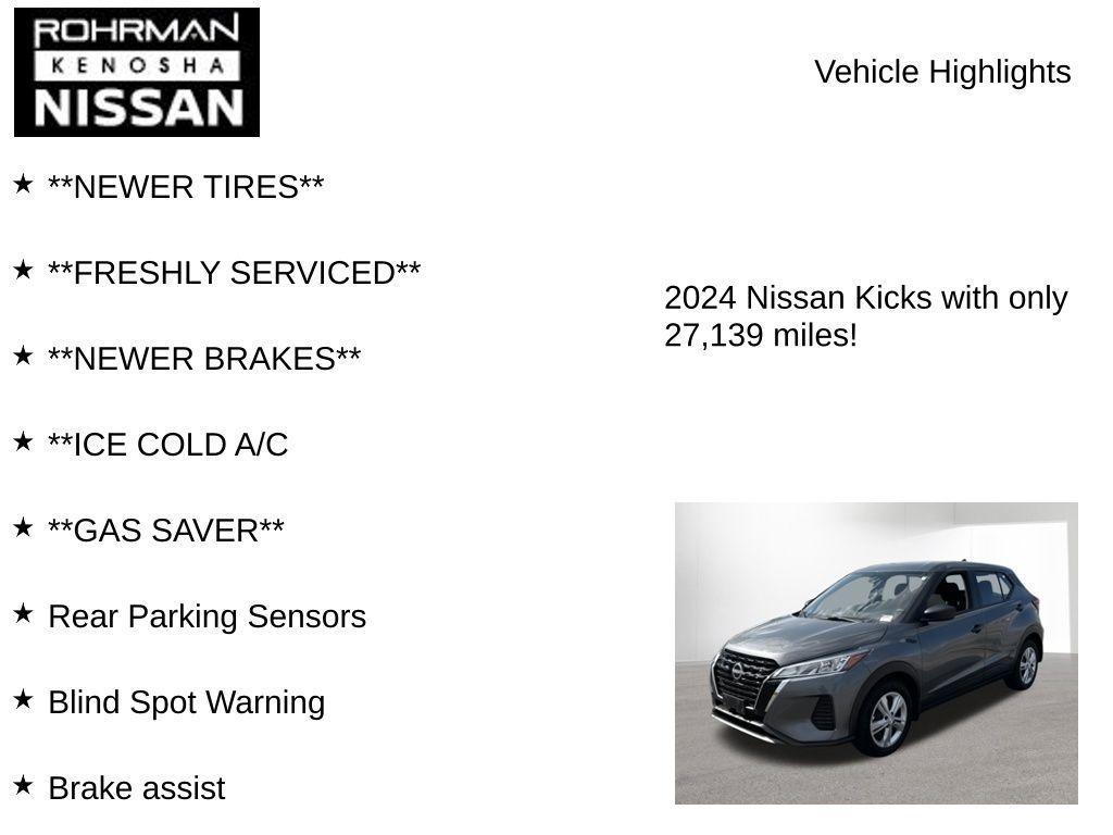 used 2024 Nissan Kicks car, priced at $16,559