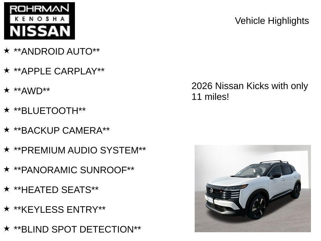 new 2026 Nissan Kicks car, priced at $32,218