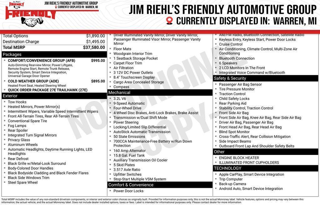 used 2019 Jeep Cherokee car, priced at $17,010