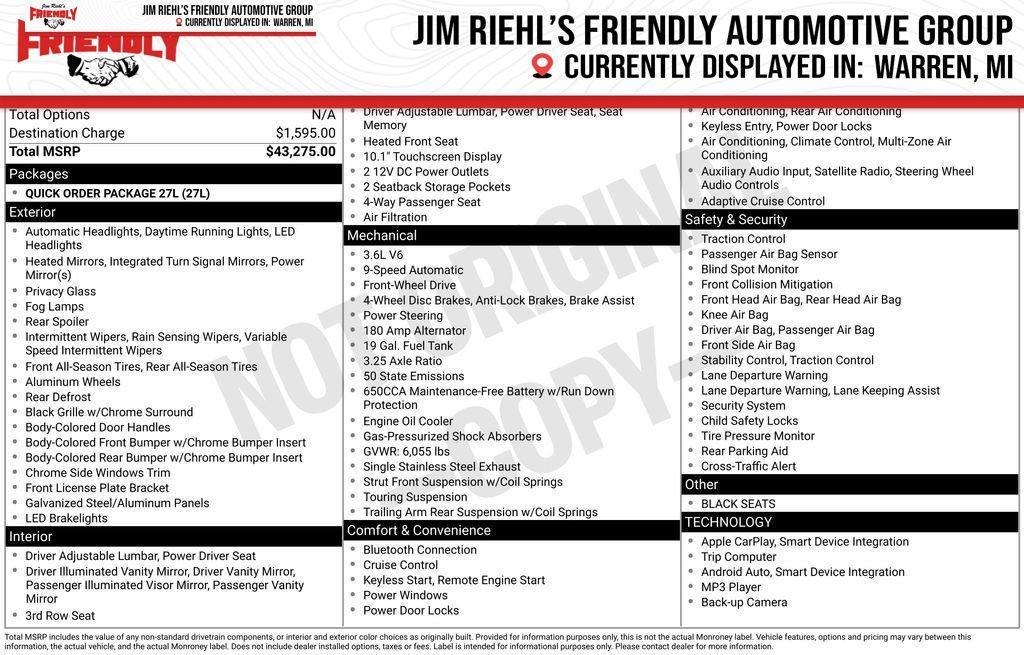 used 2023 Chrysler Pacifica car, priced at $24,035