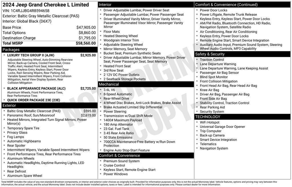 used 2024 Jeep Grand Cherokee L car, priced at $32,347