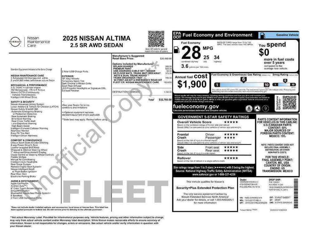 used 2025 Nissan Altima car, priced at $24,343