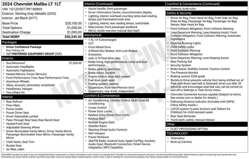 used 2024 Chevrolet Malibu car, priced at $17,910